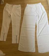 Spodnie białe materiałowe 2 pary roz 36