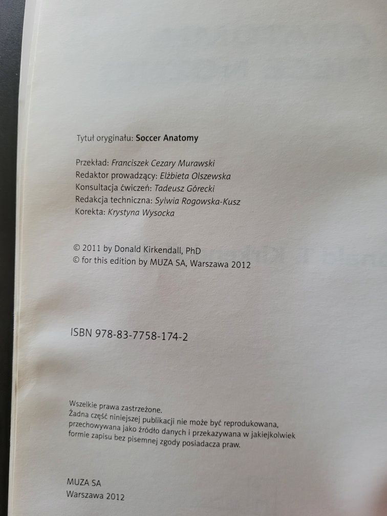 Książka "Anatomia w piłce nożnej " Donald T. Kirkendall