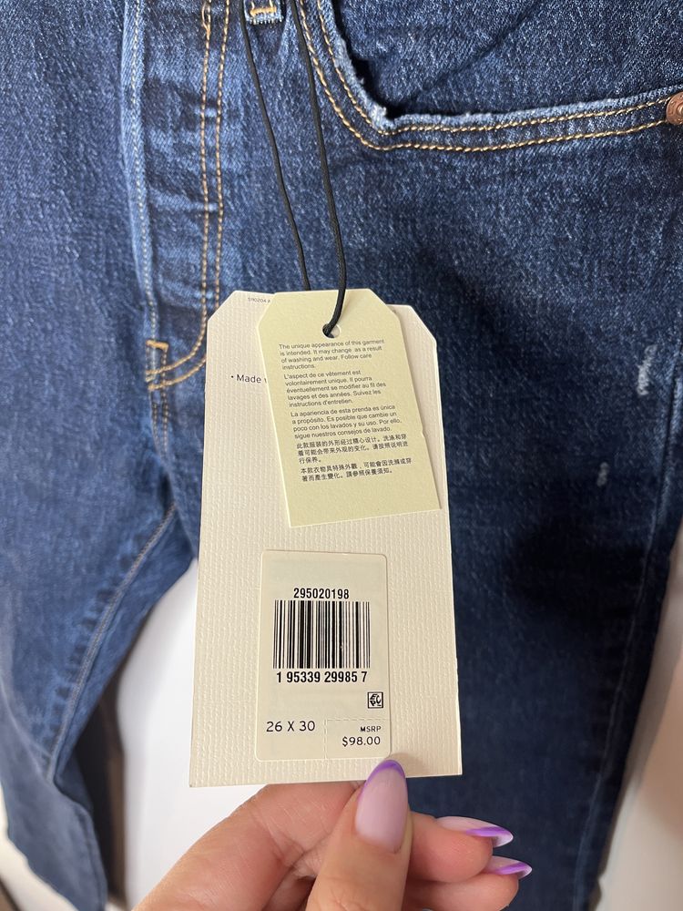 Granatowe spodnie dżinsy jeansy skinny Levi’s 501 W26 L30