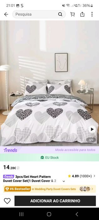 Capa de Edredão NOVA 200x230 – Design de Corações Modernos