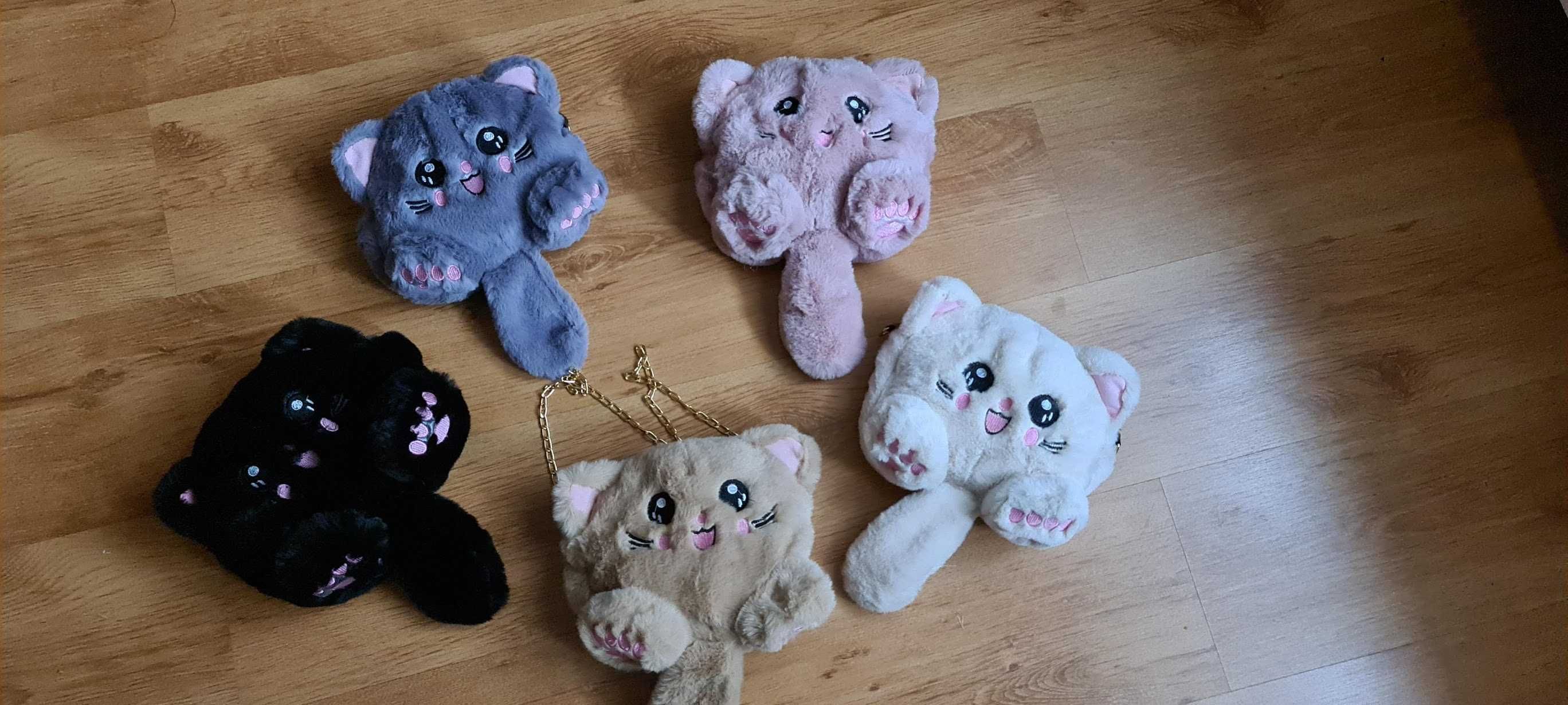 Torebka kotek, plecak kotek, kolor pudrowy róż