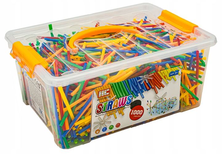 Klocki Słomki Konstrukcyjne Patyczki Rurki 1000 El