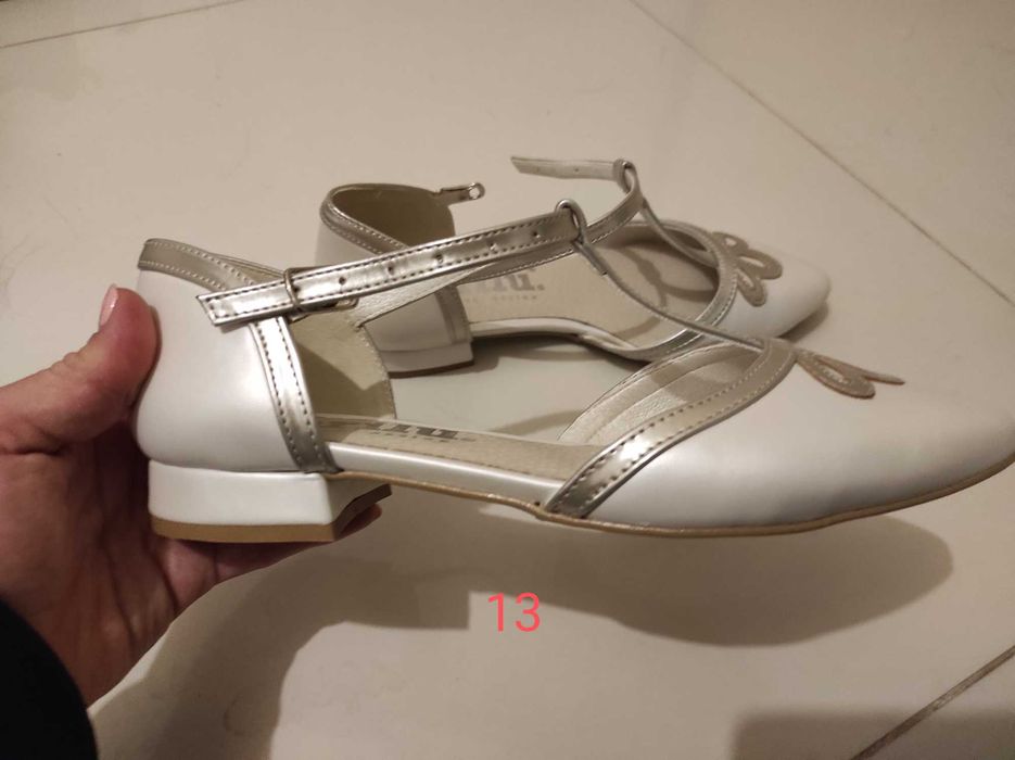 Baleriny Brilu Hedwig Ivory rozm. 36. Perłowe. Trudno dostępne! Ślub