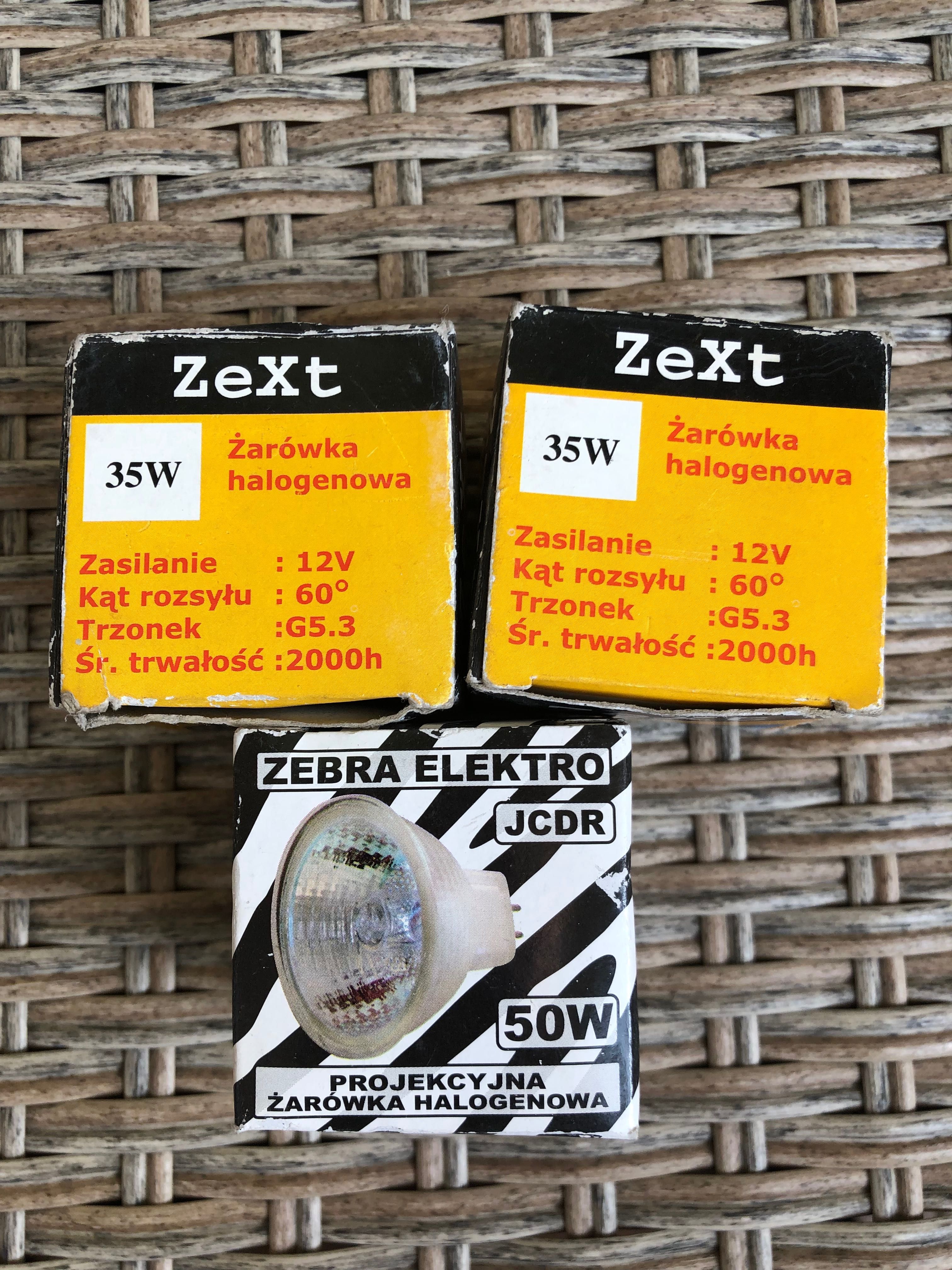 3szt żarówki halogenowe 12V 50W i 35W Zebra elektro i ZeXt