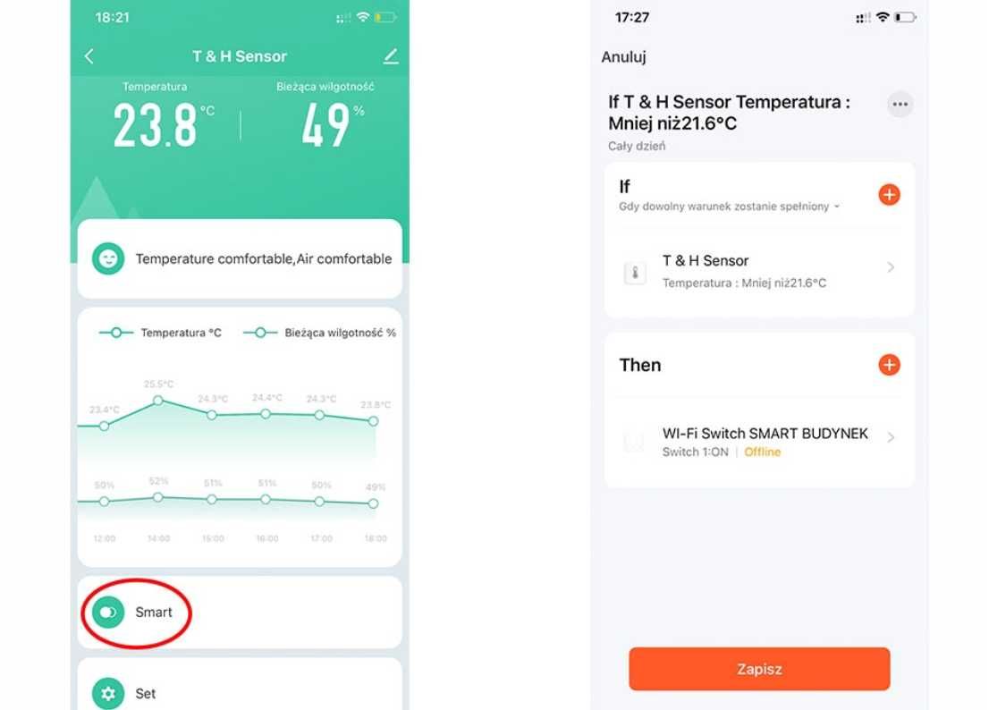 Czujnik Temperatury i Wilgotności TUYA SMART WIFI TH01 kod 1836