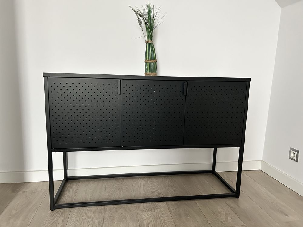 Kredens komoda rtv stal metal stal proszkowo loft czarna