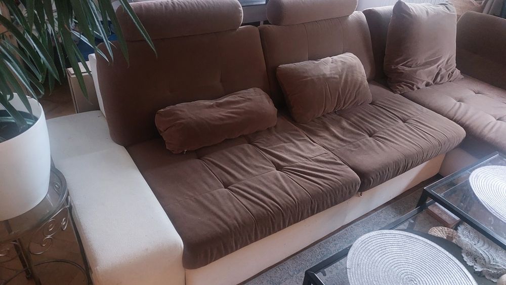 Duża kanapa, narożnik z funkcją spania, Dajtki