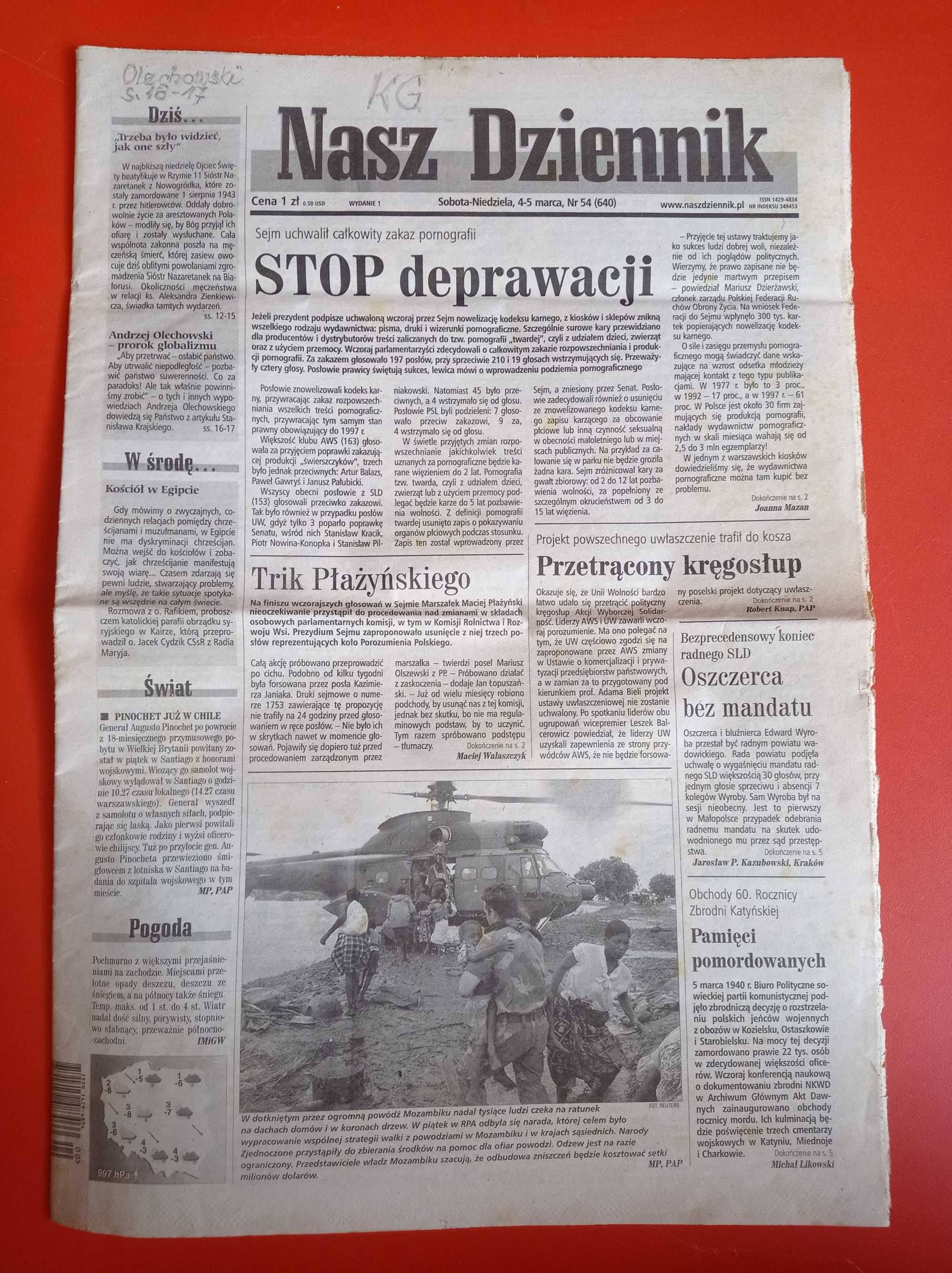 Nasz Dziennik, nr 54/2000, 4-5 marca 2000