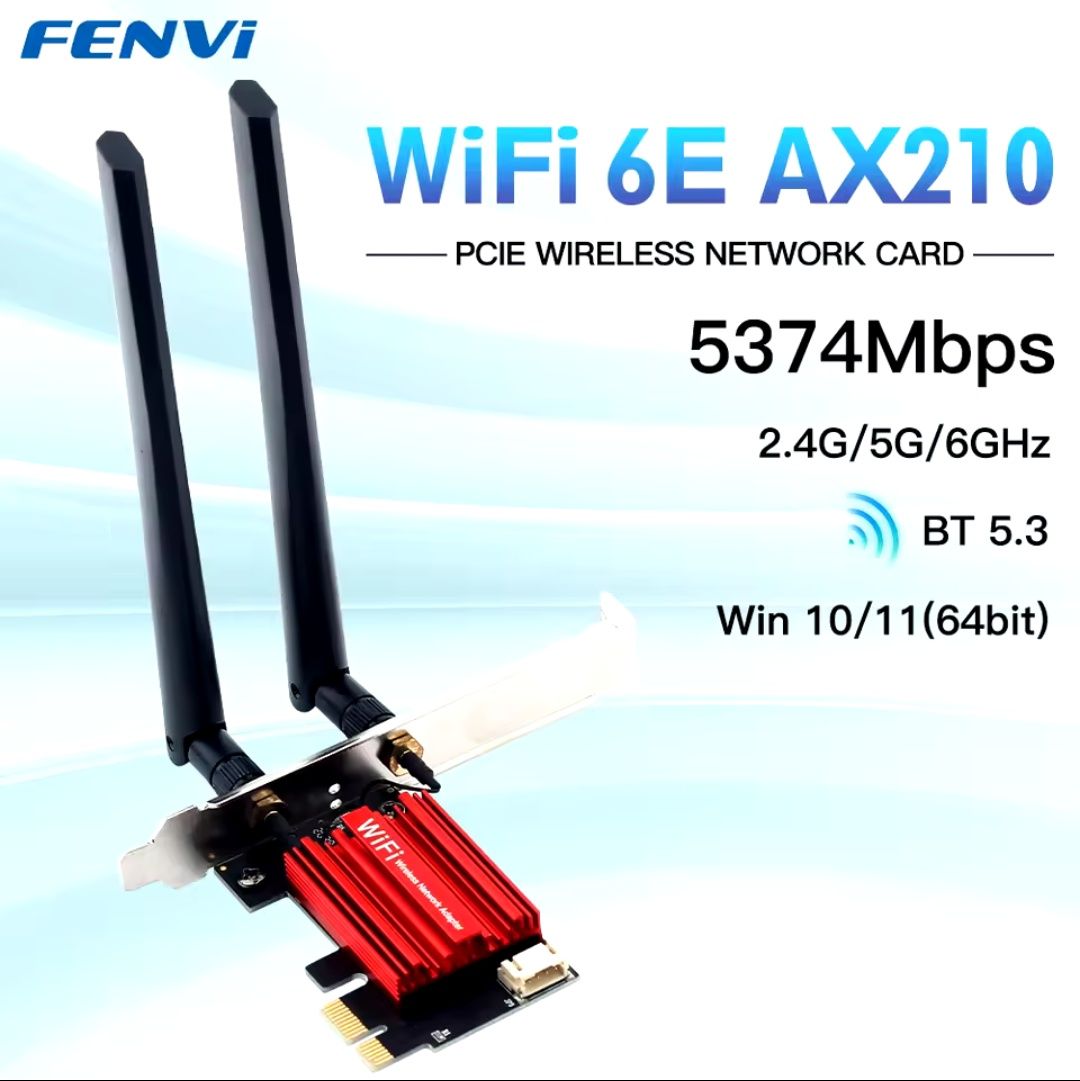Сетевая карта WiFi 6E Bluetooh 5.3 Fenvi AX1800 AX5400 AC1200