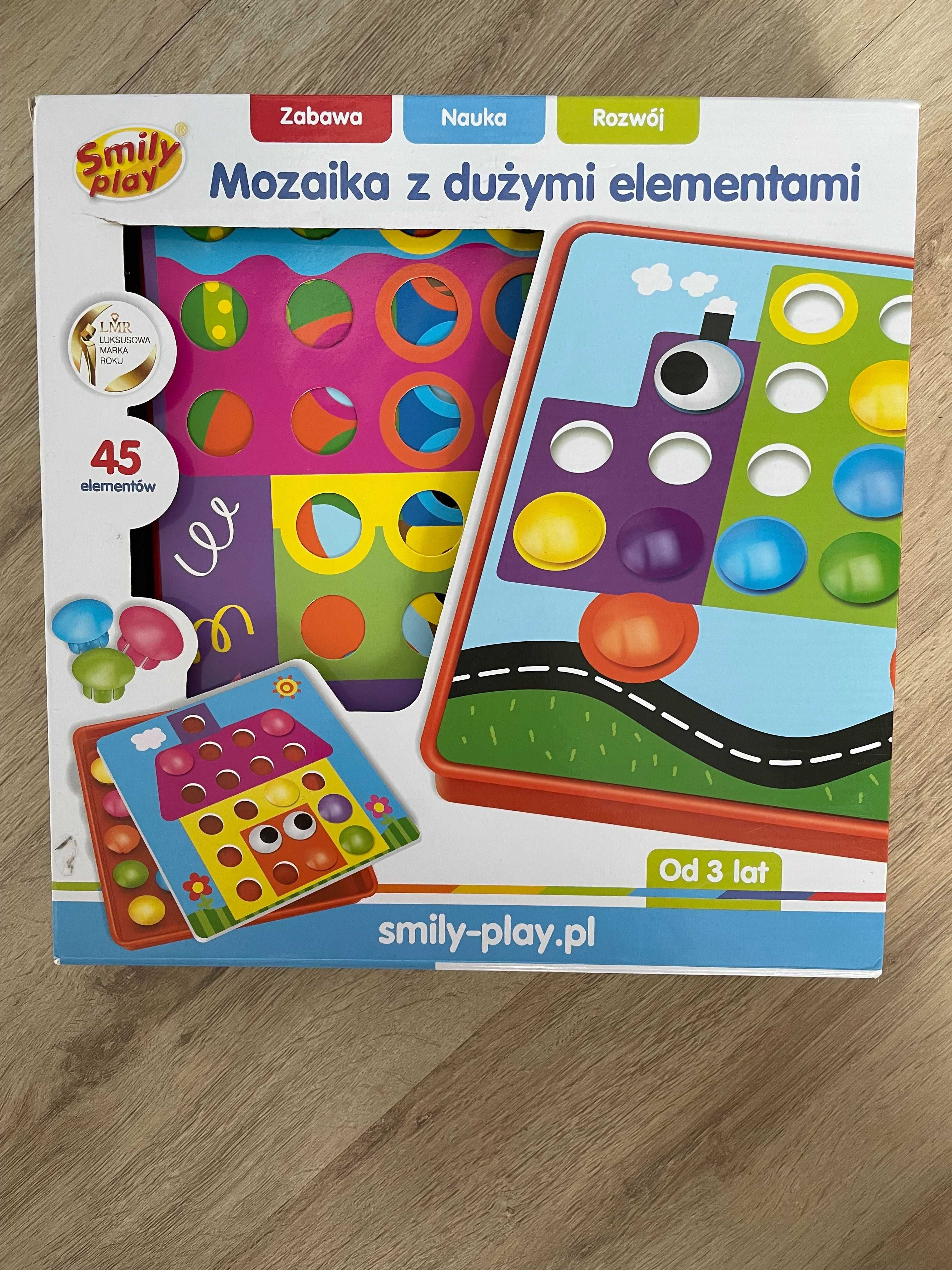 Edukacyjna układanka guziczkowa mozaika z duzymi elementami Smily Play