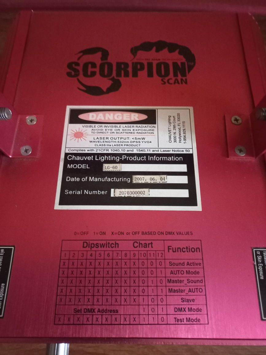 Лазерная заливка CHAUVET Scorpion Scan FatBeam 60
Код товару: 0