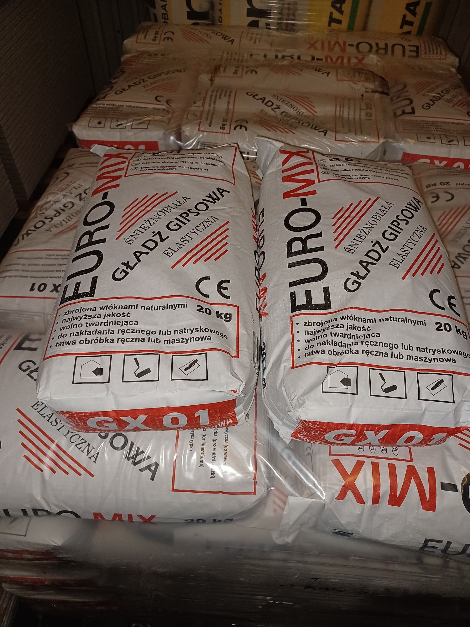 EURO-MIX GX01 gładź gipsowa śnieżnobiała 20kg