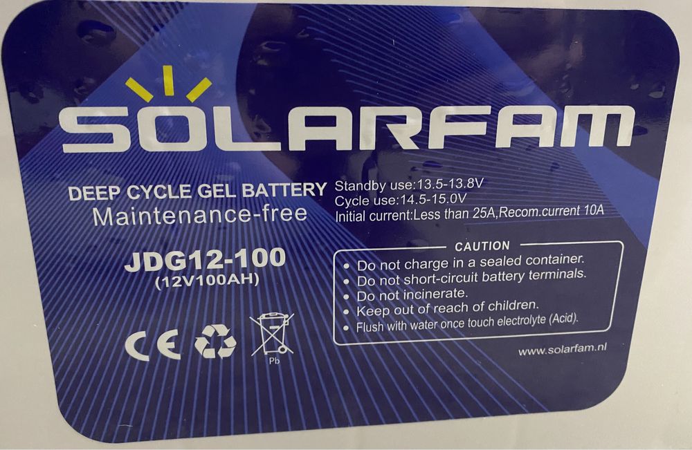 Акумулятою гелевий SOLARFAM JDG12-100 12V 100АН НАЯВНІСТЬ!