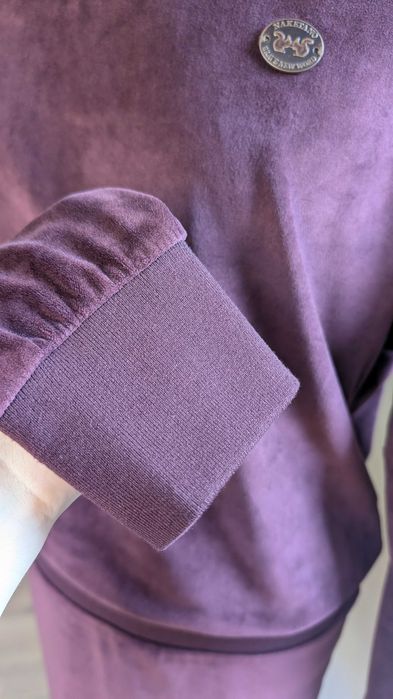 Kultowa welurowa sukienka dresowa Naketano, Śliwka, L