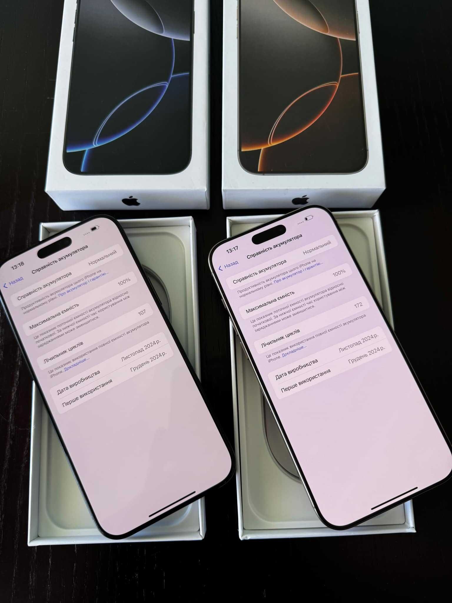 1079$ Європа Як новий New Apple iPhone 16 Pro Max 256gb Neverlock Гарн