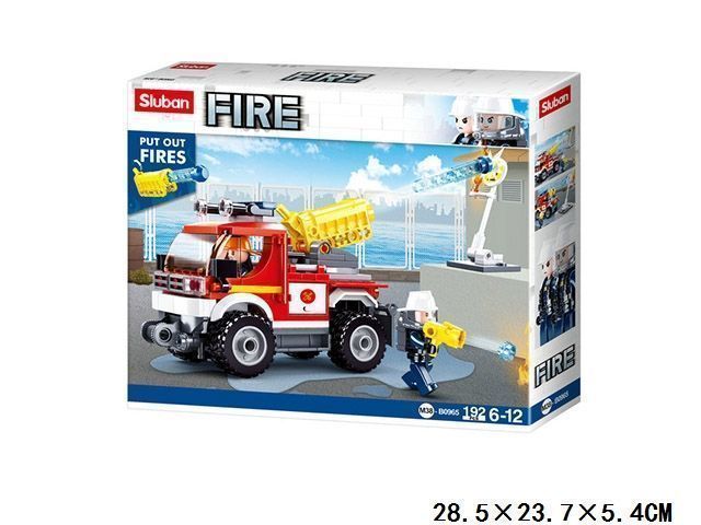 KLOCKI sluban STRAŻ POŻARNA armatka wóz strażacki 192 el. KOMP. Z LEGO