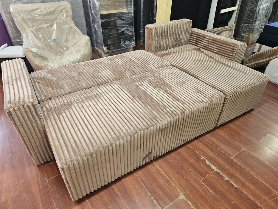 Narożnik Kanapa Sofa Gruby Sztruks Dostawa Cała Polska