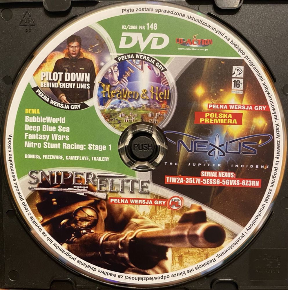 Gry PC CD-Action DVD nr 148: Sniper Elite, Nexus, Heaven & Hell