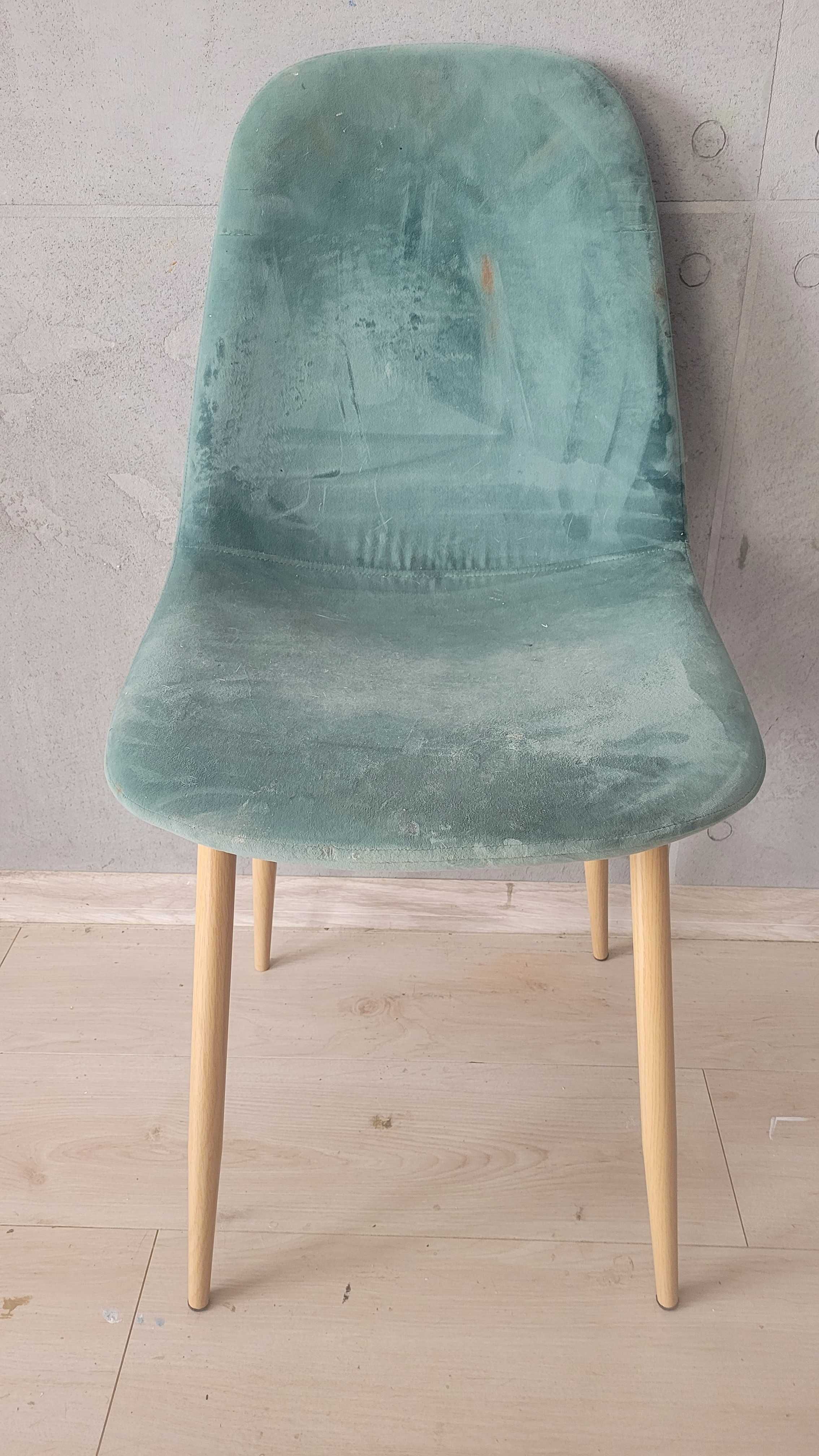 Krzesło welurowe turkusowe