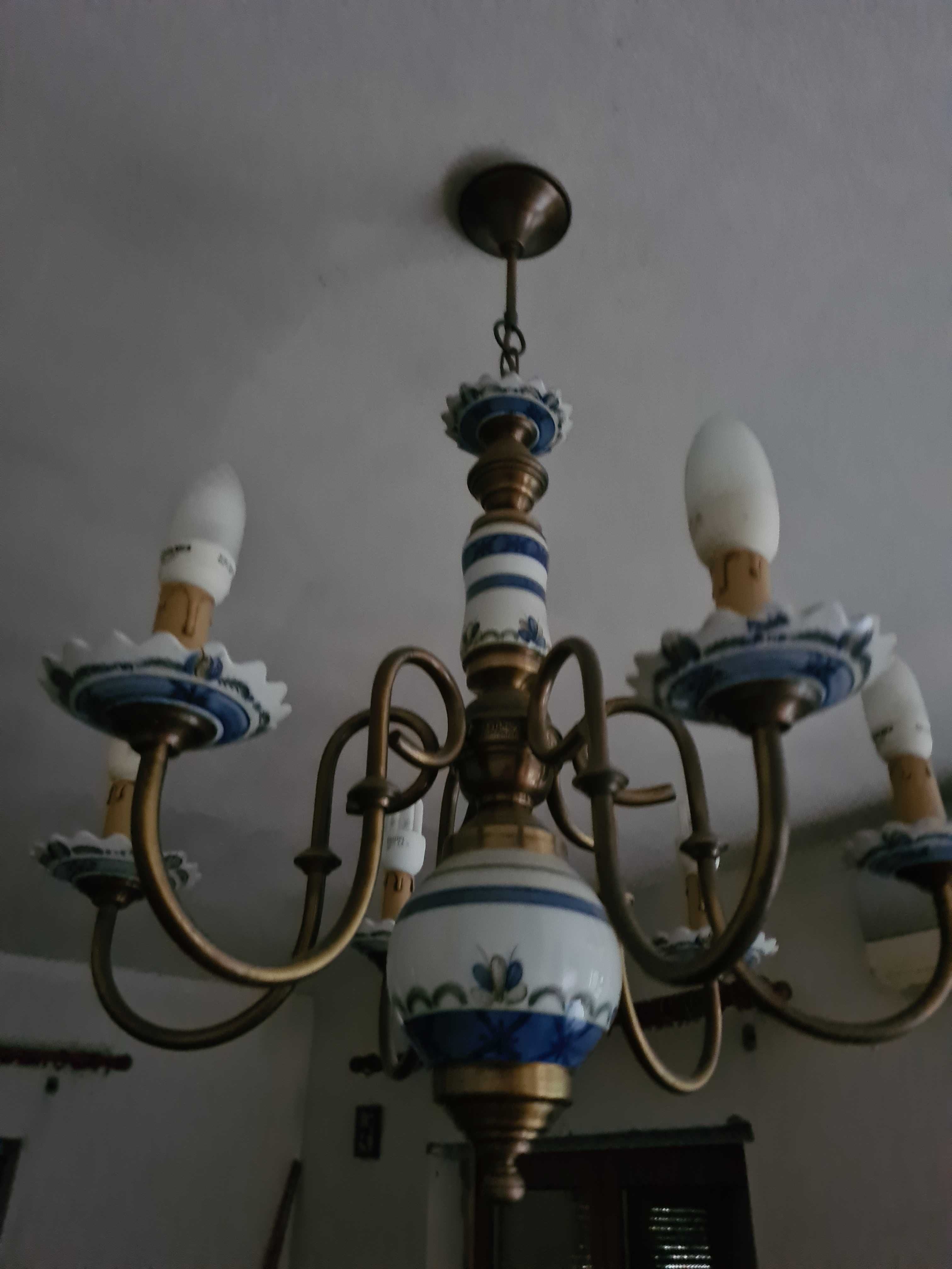 Candeeiro EXCLUSIVO louça de Viana feito á mão.