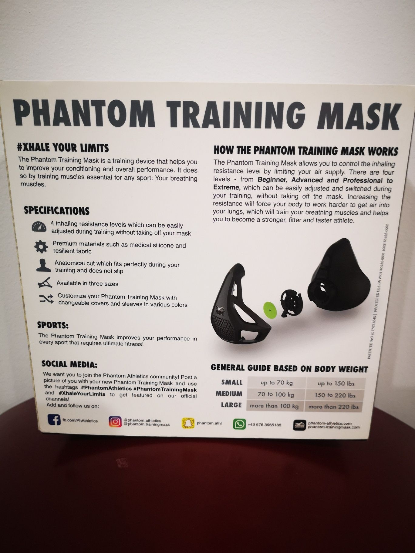 Máscara de treino Phantom Athletics