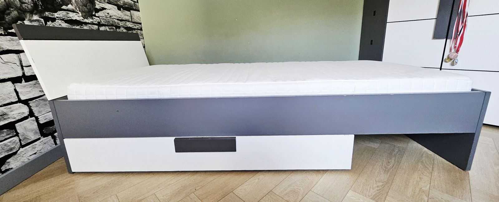 Łóżko z ramą i materac ikea matrand 90x200cm