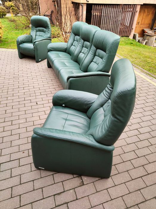 komplet wypoczynkowy funkcja relaksu 100 % skóra