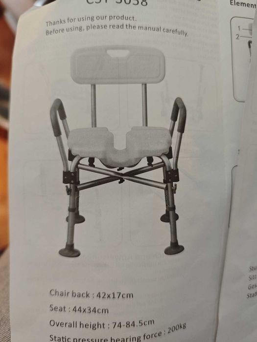 cadeira de duche com braços