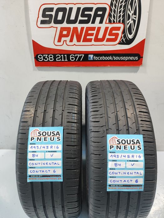 2 pneus semi novos 195-45R16 Continental - Oferta dos Portes