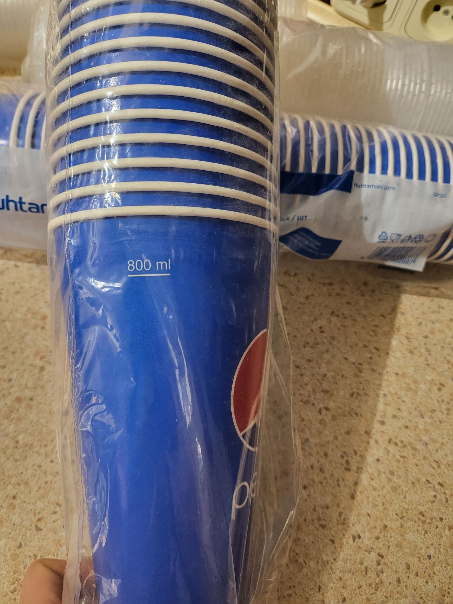 Pepsi стакан бумажный одноразовый  800 мл