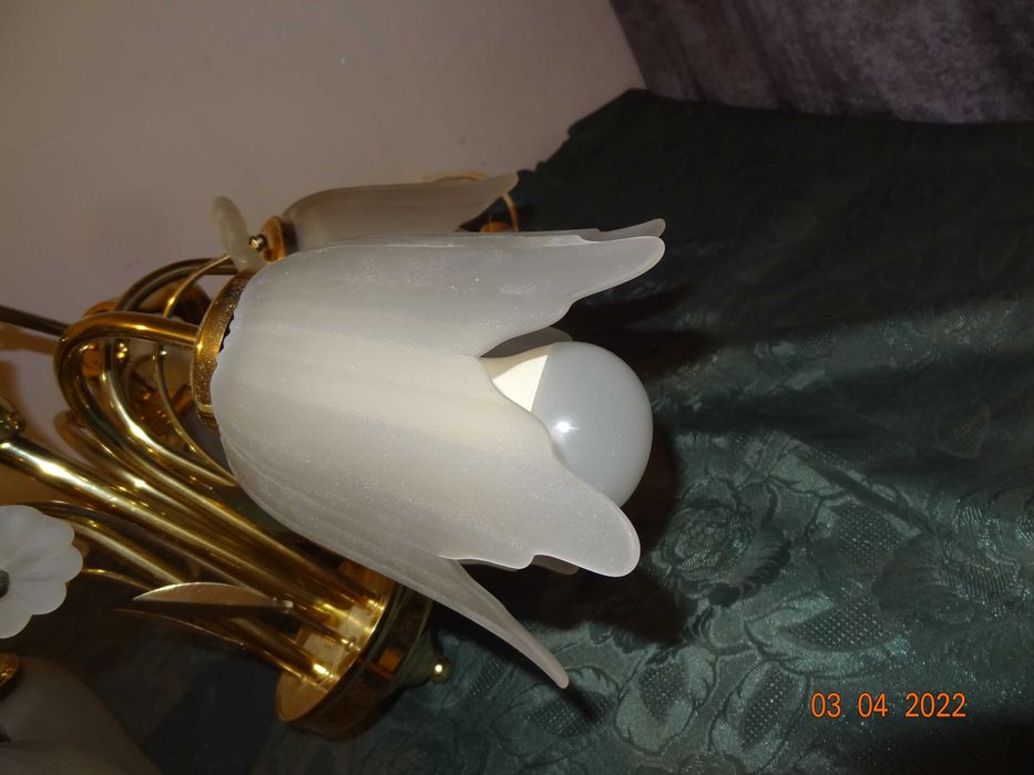 Ładna lampa, E27, żyrandol, metal, 5 ramion.
