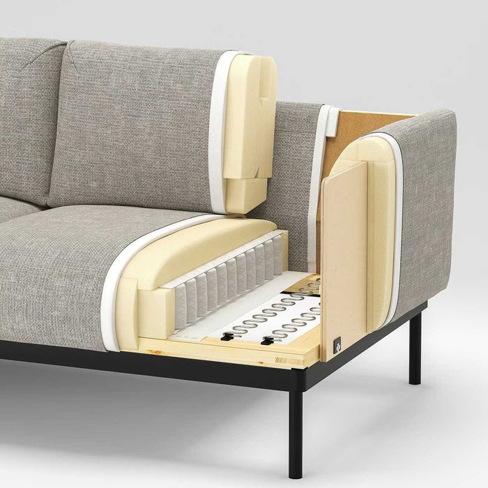 ÄPPLARYD
Sofá 3 lugares + chaise longue, Lejde cinz - IKEA APPLARYD