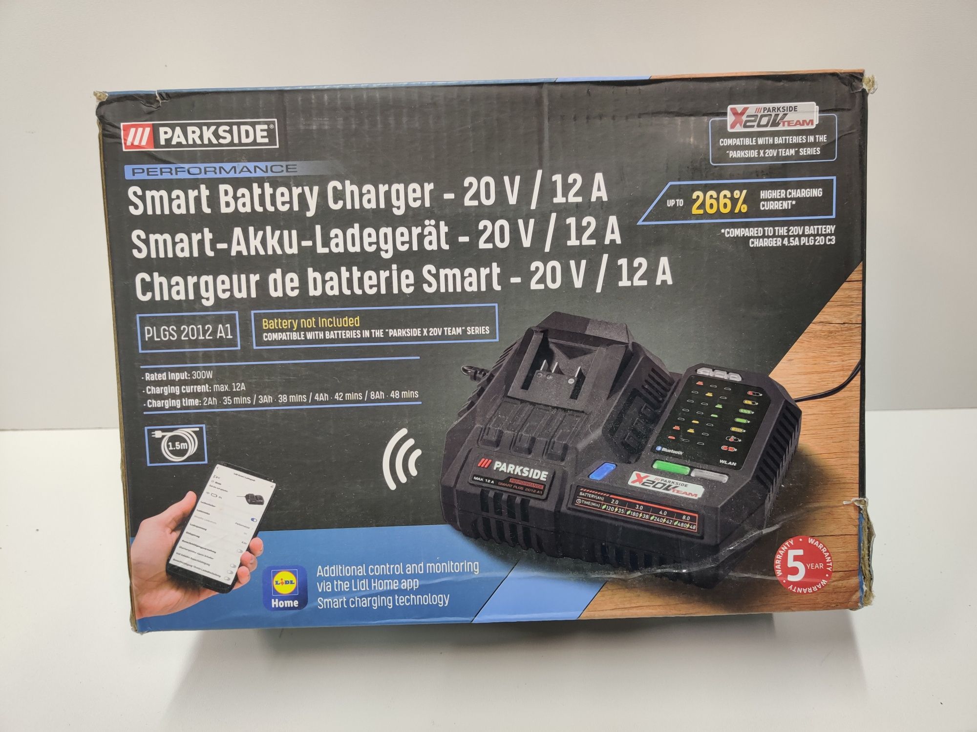 НОВ МОЩНА SMART зарядка сГерман Parkside Performance PLGS 2012/зарядне