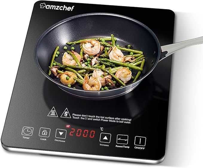 AMZCHEF Pojedyncza Wolnostojąca Płyta Indukcyjna  2000 W Timer  (529b)