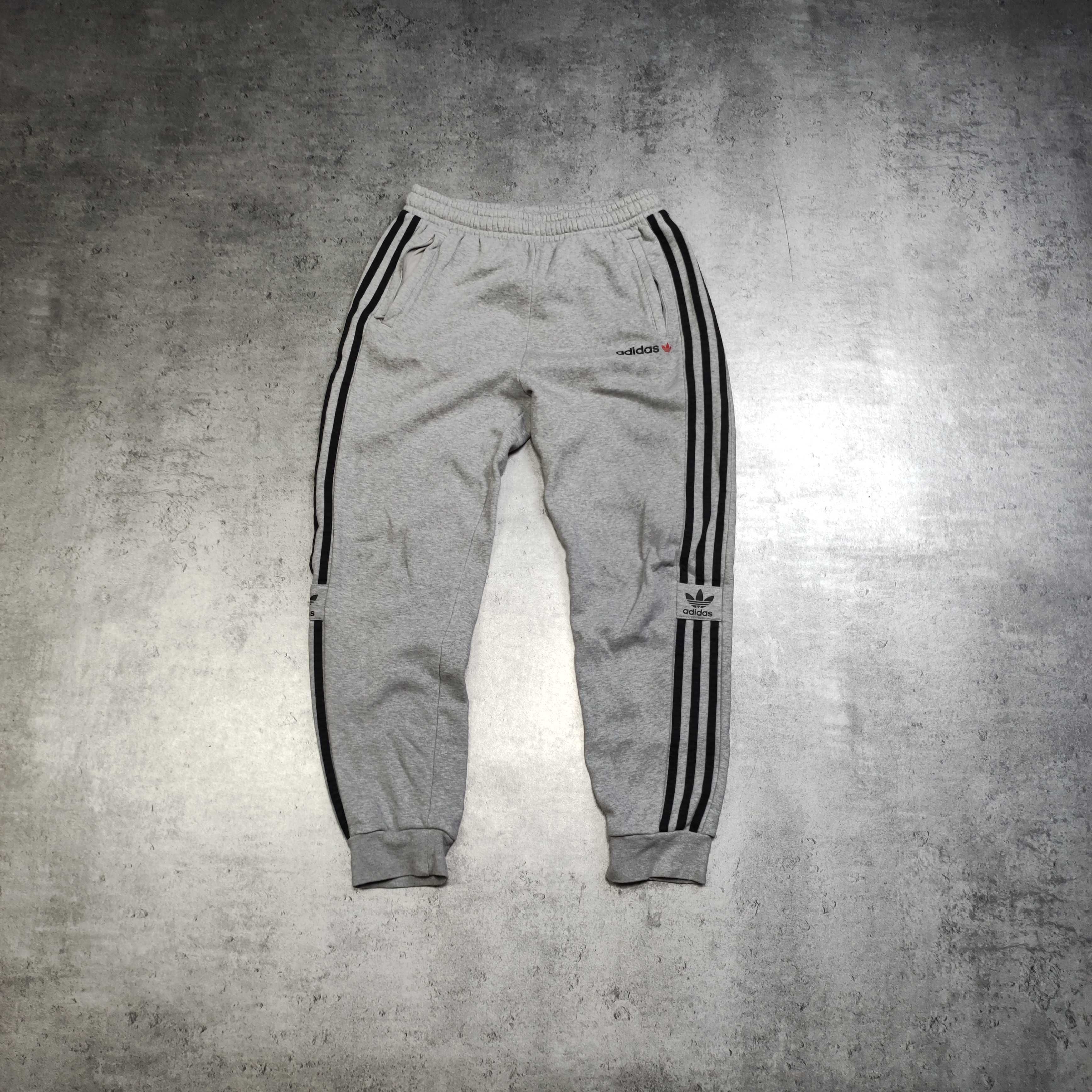 MĘSKIE Spodnie Dresy Dresowe Sport Bawełna 3 Paski Logo Adidas Nadruk