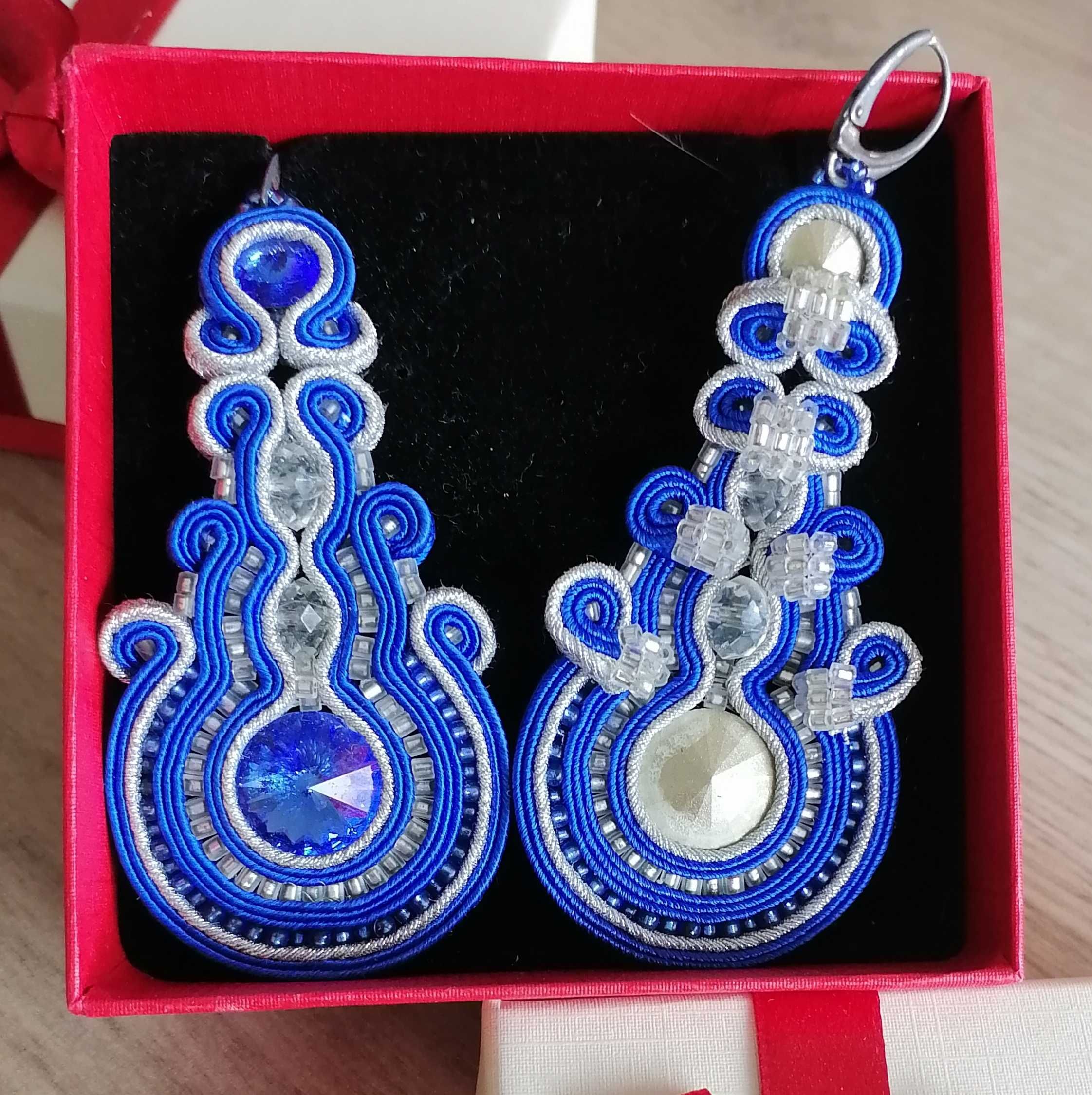 Kolczyki sutasz soutache ślub wesele