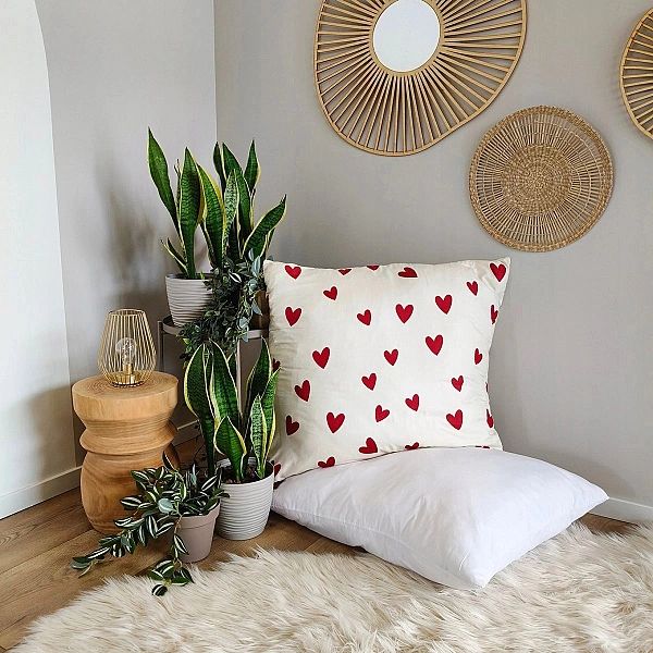 POSZEWKA 70x80 na poduszkę DEKORACYJNA pościelowa Eusebia Home w serca