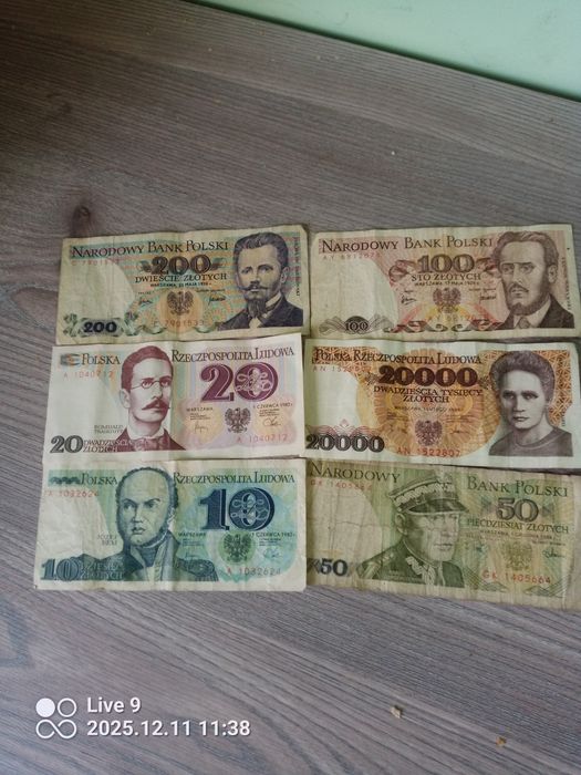 Banknoty Polskie 6 sztuk stan dobry