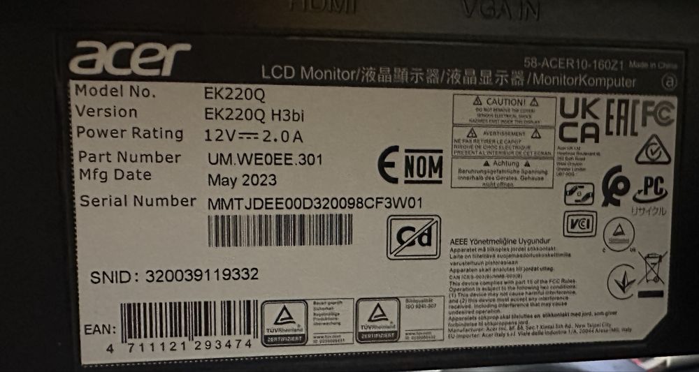 Монитор Acer 21.5