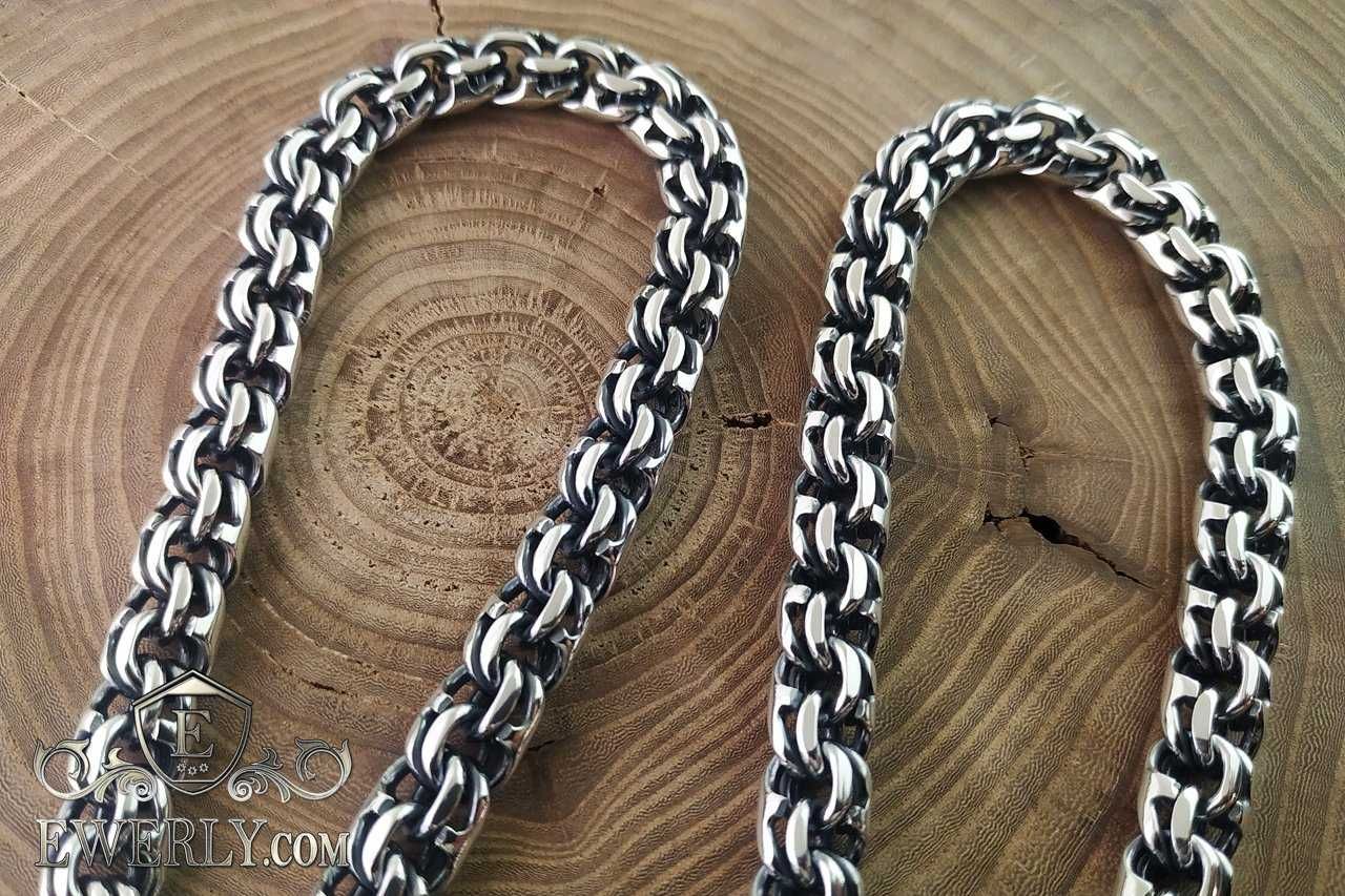 Серебряная мужская цепочка Бисмарк 925 пробы. Срібний ланцюг Бісмарк