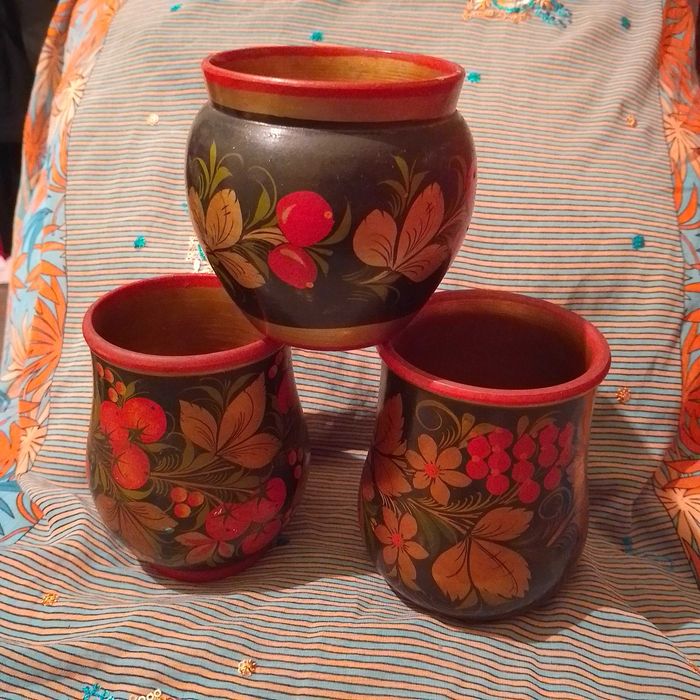 Хохлома советская деревянная посуда