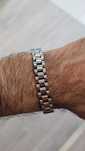 Bracelete Pulseira Aço President Prateada