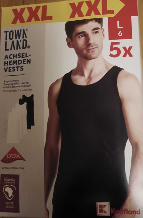 Podkoszulki męskie na ramiączkach 5szt. Townland.
