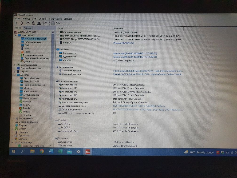 Ноутбук Lenovo ThinkPad SL-510 (RAM-3Gb/HDD-500Gb/Intel Graphics 45)