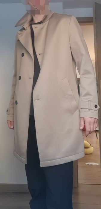 Elegancki płaszcz długi z pasem ZARA