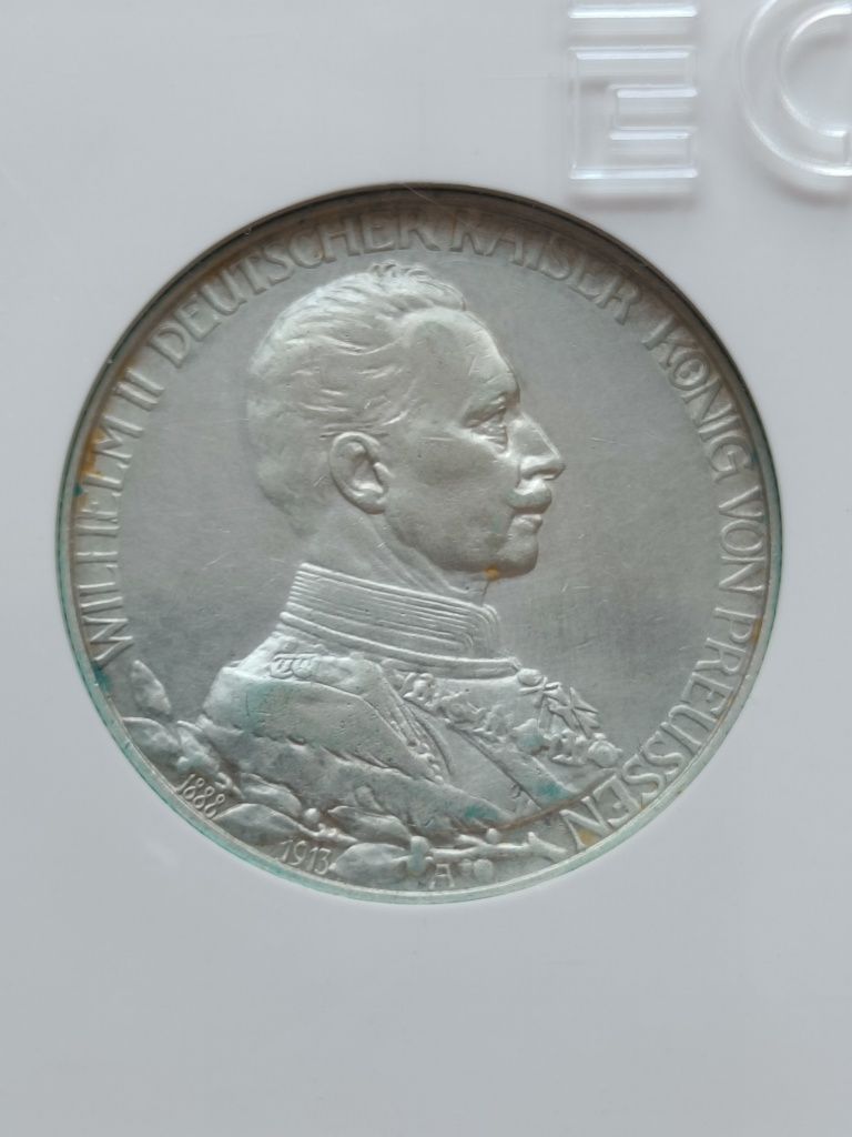 2 marki 1913r. Niemcy cesarstwo Wilhelm w mundurze srebro slab