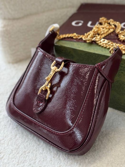 Сумка Gucci міні бордовий колір в коробці