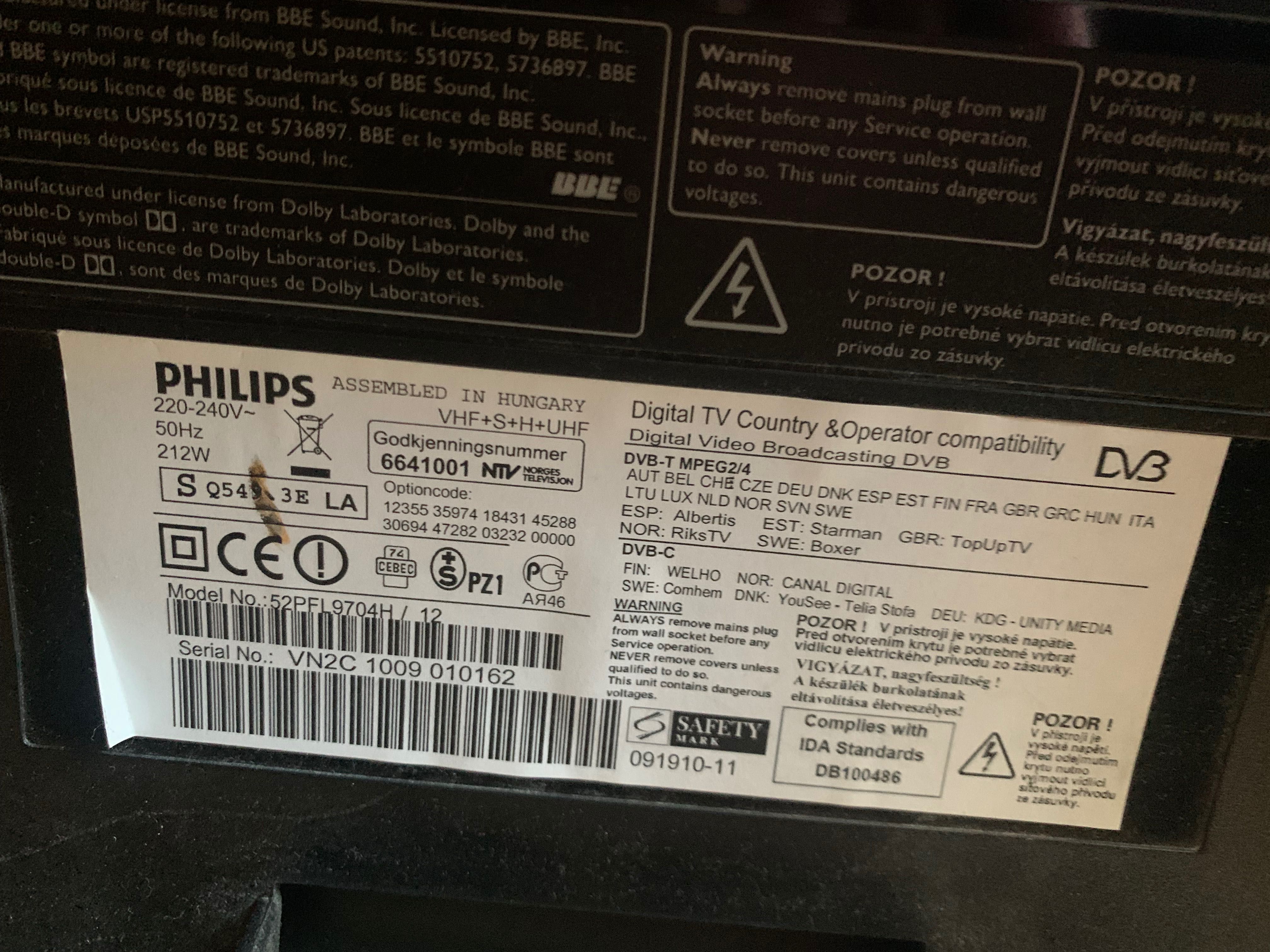 TV Philips 52PFL9704H/12