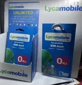 LycaMobile DK +45 Duński Starter karta SIM Card Prepaid telefoniczny