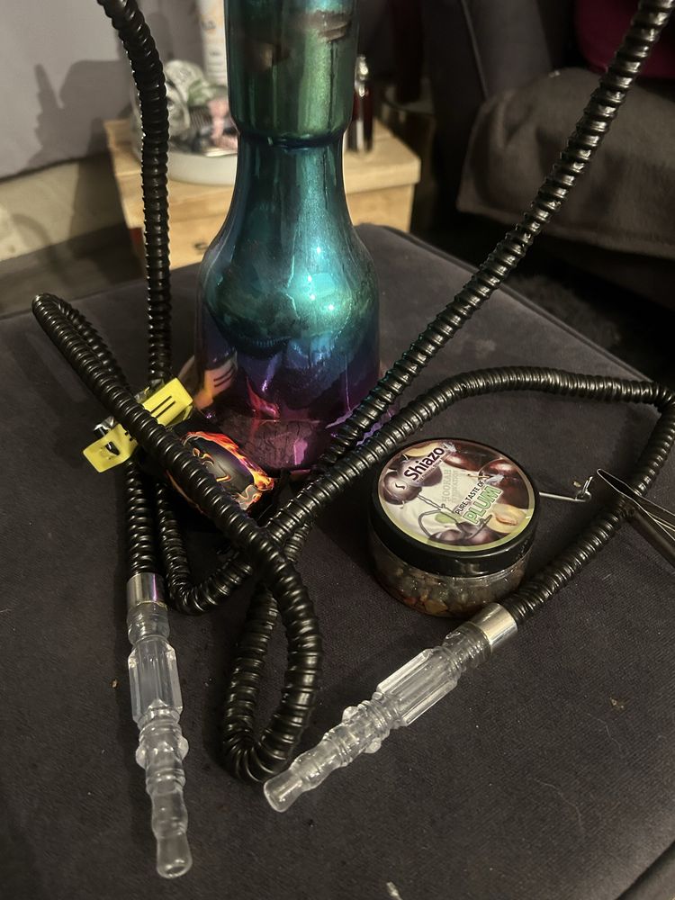 Shisha Szisza Fajka Wodna Bongo Duża 2 węże Zestaw idealny
